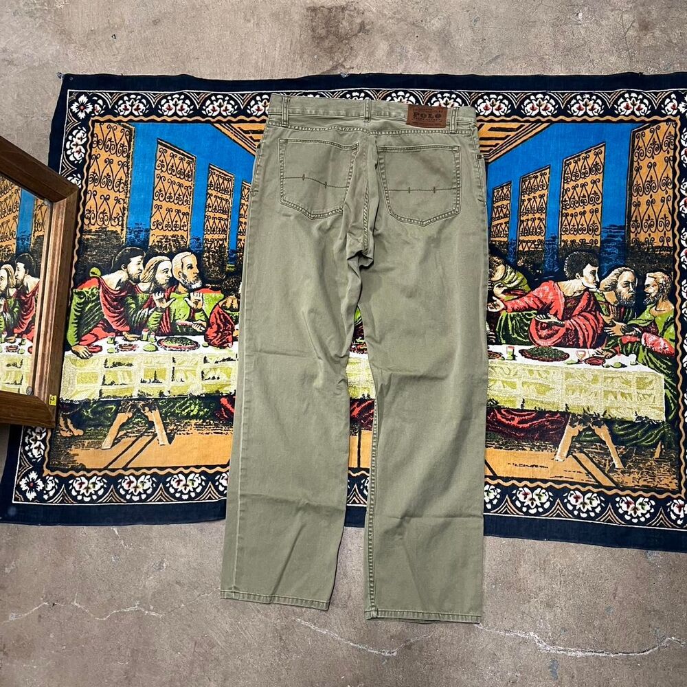 Polo Ralph Lauren Olive pants Size 34x30 straight relaxed fit khaki green casual